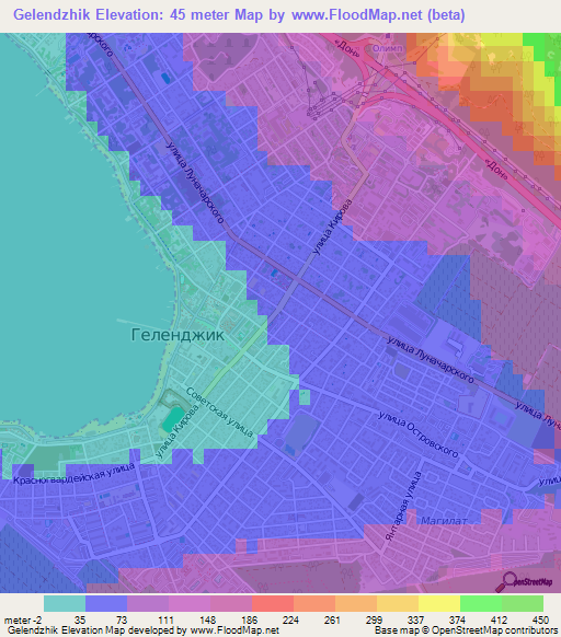 Gelendzhik,Russia Elevation Map