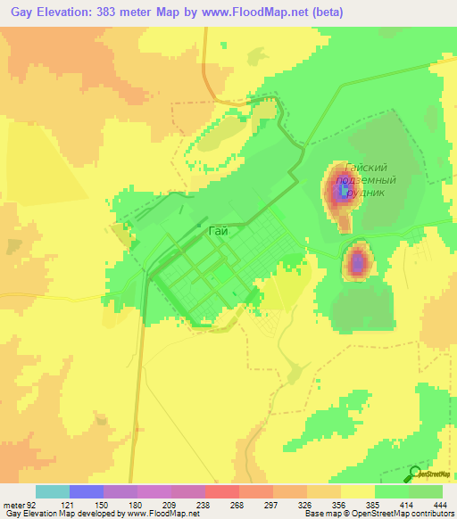 Gay,Russia Elevation Map