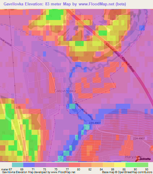 Gavrilovka,Russia Elevation Map