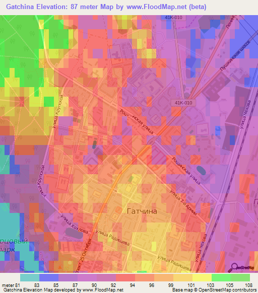 Gatchina,Russia Elevation Map