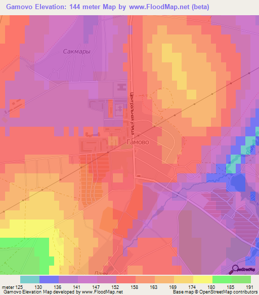 Gamovo,Russia Elevation Map