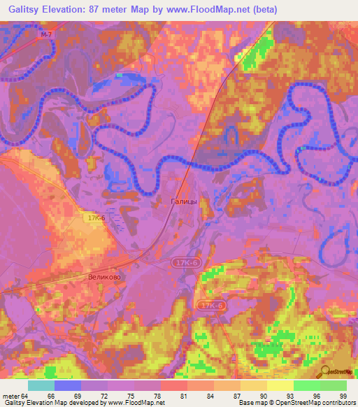 Galitsy,Russia Elevation Map