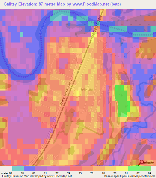 Galitsy,Russia Elevation Map