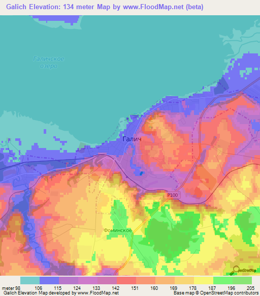 Galich,Russia Elevation Map