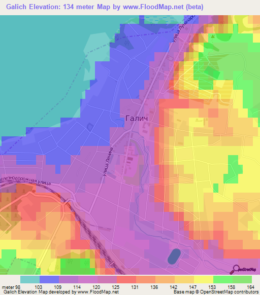 Galich,Russia Elevation Map