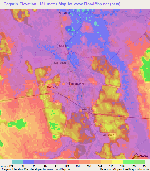 Gagarin,Russia Elevation Map