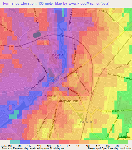 Furmanov,Russia Elevation Map