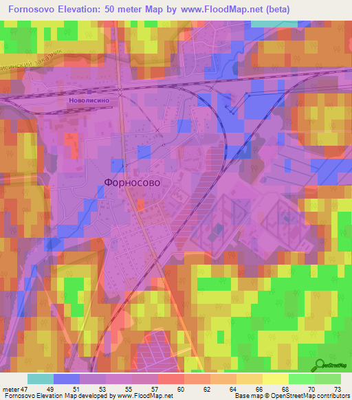 Fornosovo,Russia Elevation Map