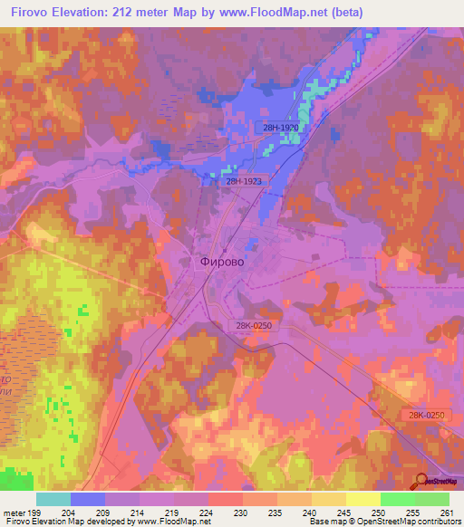 Firovo,Russia Elevation Map