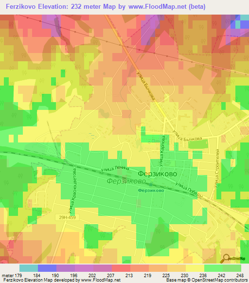 Ferzikovo,Russia Elevation Map