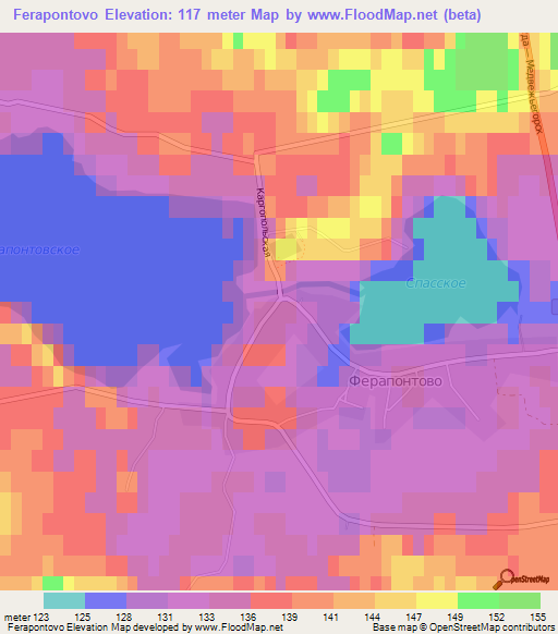 Ferapontovo,Russia Elevation Map