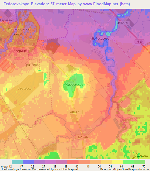 Fedorovskoye,Russia Elevation Map