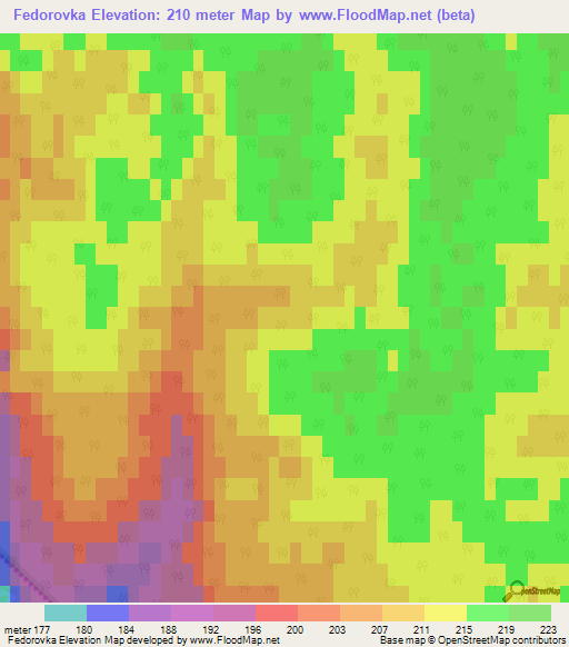 Fedorovka,Russia Elevation Map