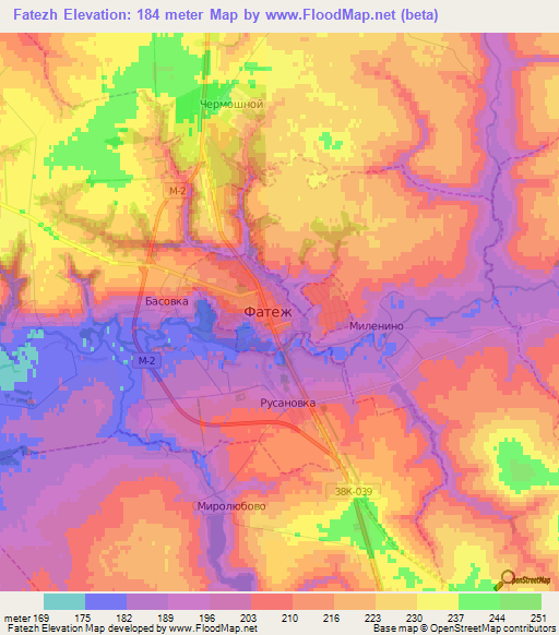 Fatezh,Russia Elevation Map