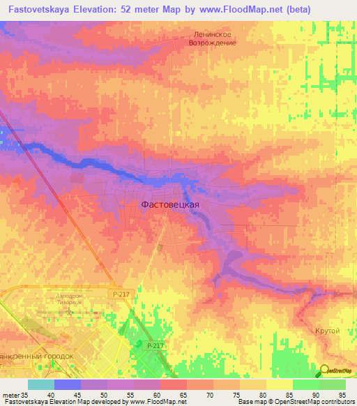 Fastovetskaya,Russia Elevation Map