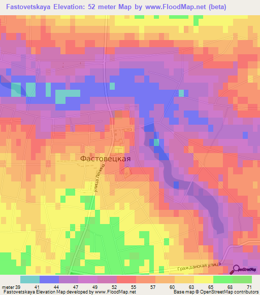 Fastovetskaya,Russia Elevation Map