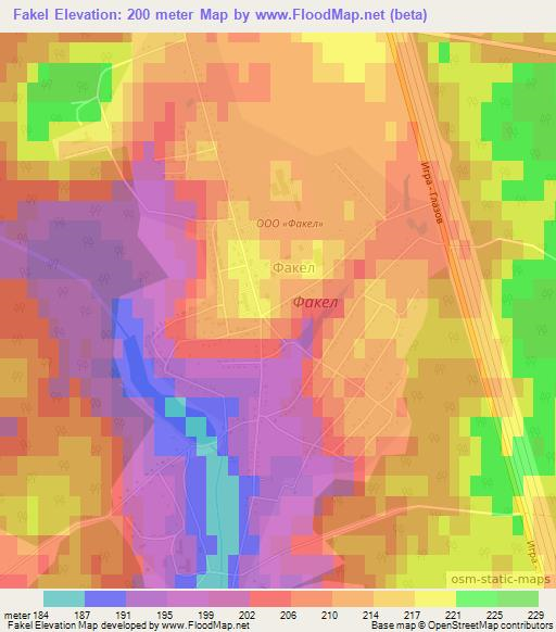 Fakel,Russia Elevation Map