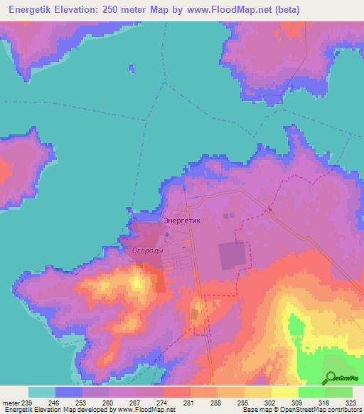 Energetik,Russia Elevation Map