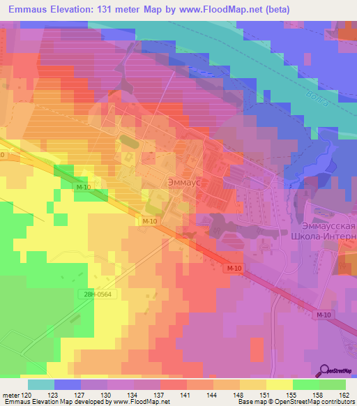 Emmaus,Russia Elevation Map