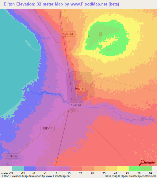 El'ton,Russia Elevation Map