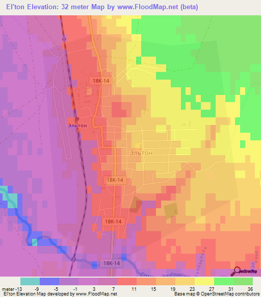 El'ton,Russia Elevation Map