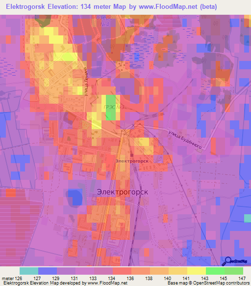 Elektrogorsk,Russia Elevation Map
