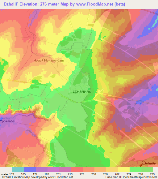 Dzhalil',Russia Elevation Map