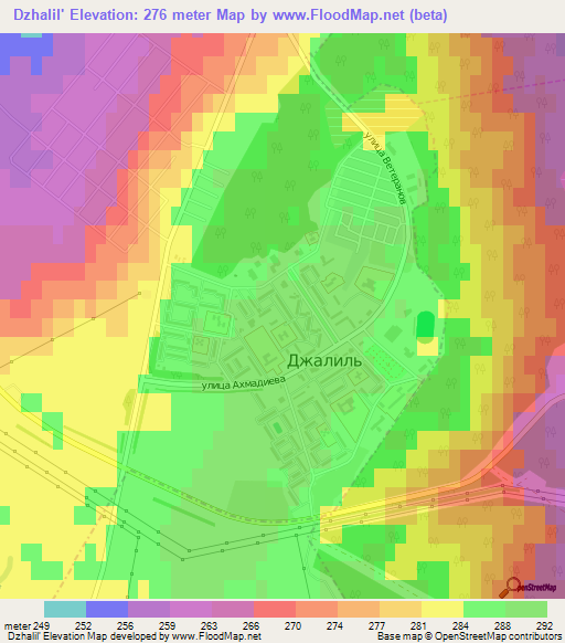 Dzhalil',Russia Elevation Map