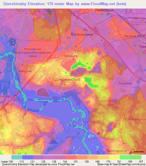 Dzerzhinskiy,Russia Elevation Map