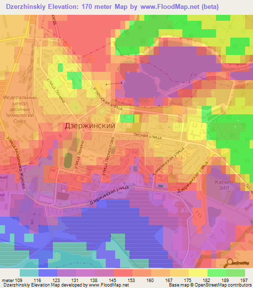 Dzerzhinskiy,Russia Elevation Map