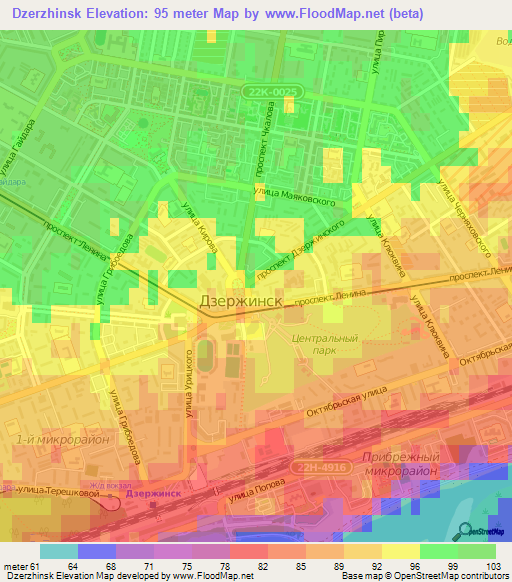 Dzerzhinsk,Russia Elevation Map