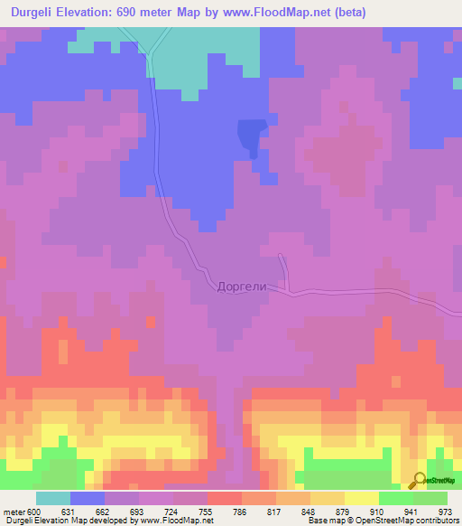 Durgeli,Russia Elevation Map