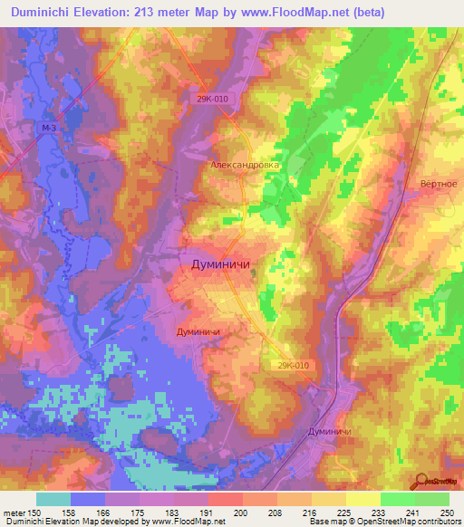 Duminichi,Russia Elevation Map