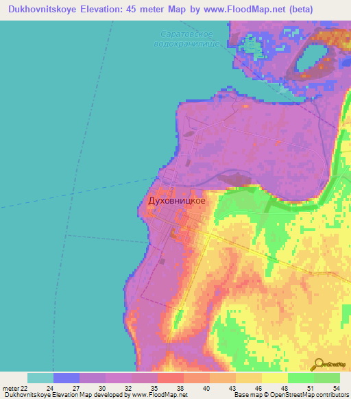 Dukhovnitskoye,Russia Elevation Map