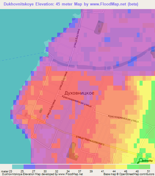 Dukhovnitskoye,Russia Elevation Map