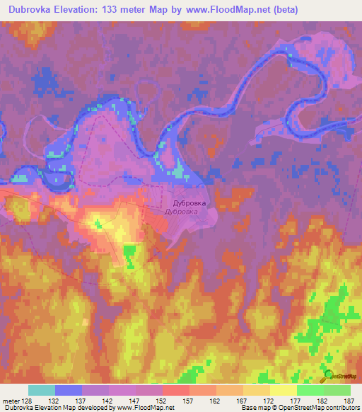 Dubrovka,Russia Elevation Map