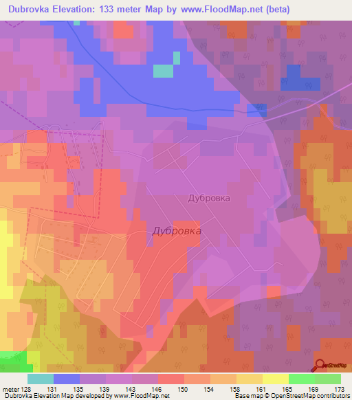 Dubrovka,Russia Elevation Map