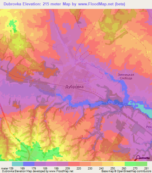 Dubrovka,Russia Elevation Map