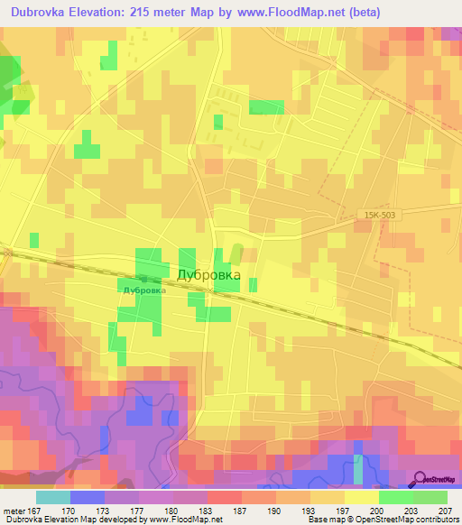 Dubrovka,Russia Elevation Map