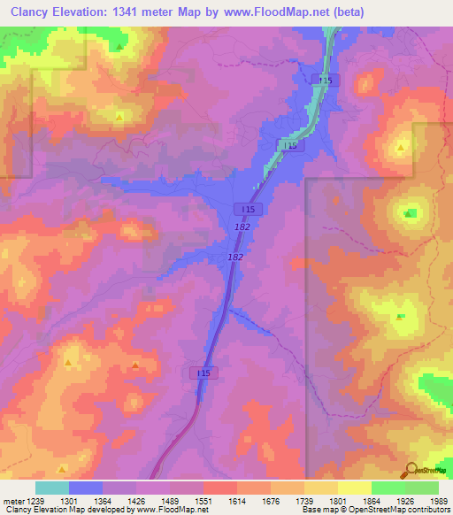 Clancy,US Elevation Map