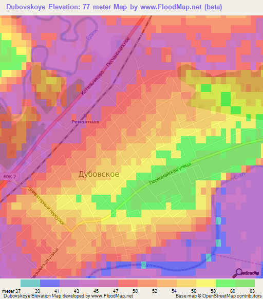 Dubovskoye,Russia Elevation Map