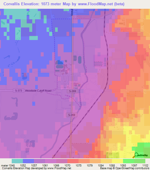 Corvallis,US Elevation Map