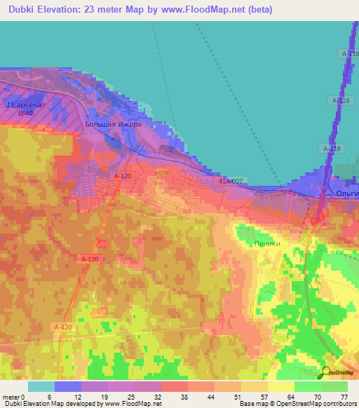 Dubki,Russia Elevation Map