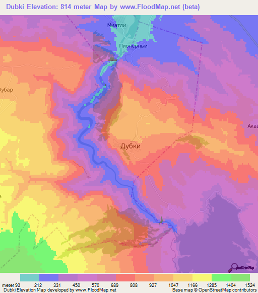 Dubki,Russia Elevation Map