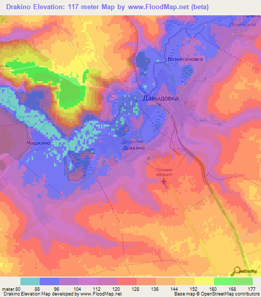 Drakino,Russia Elevation Map