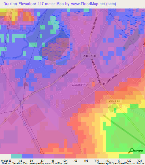 Drakino,Russia Elevation Map