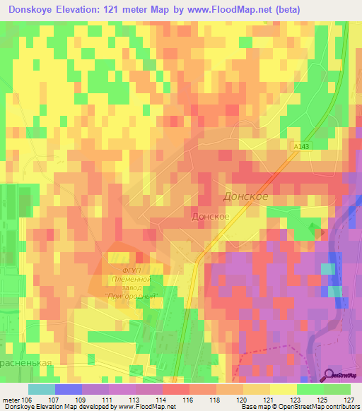 Donskoye,Russia Elevation Map