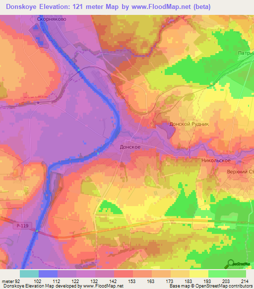 Donskoye,Russia Elevation Map