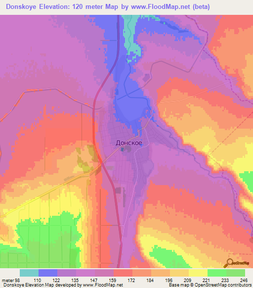 Donskoye,Russia Elevation Map