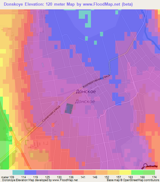 Donskoye,Russia Elevation Map